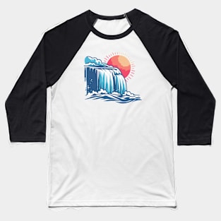 Waterfall Sun Baseball T-Shirt